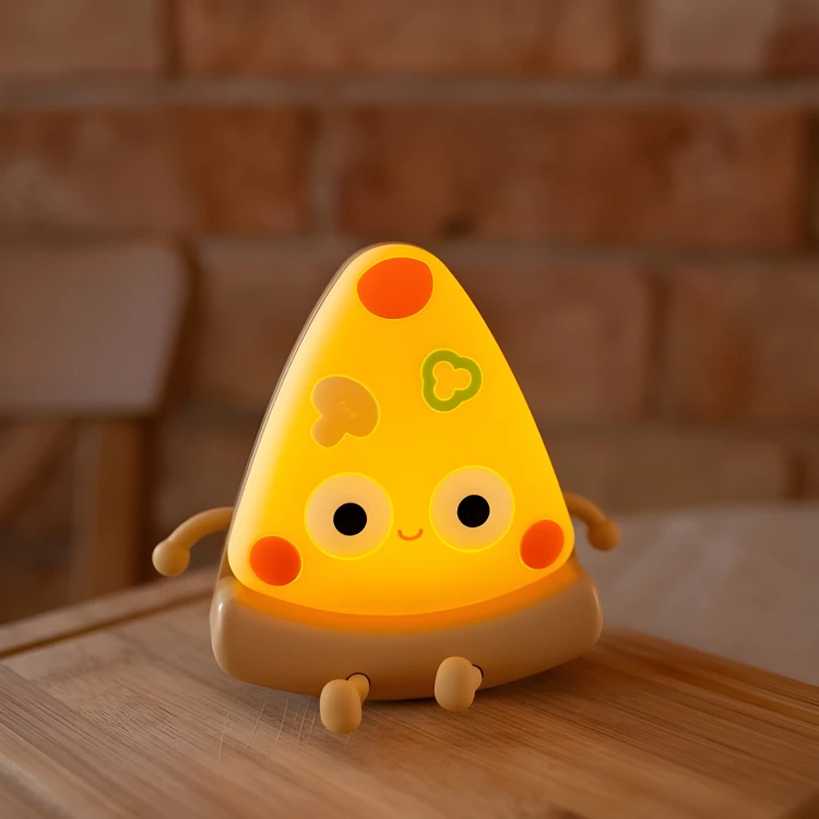 Lampka Nocna LED Dla Dzieci Słodka Na Prezent Silikonowa Barwa 4000K Pizza