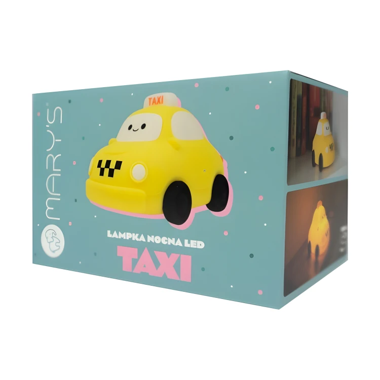 Lampka Nocna LED Dla Dzieci Akumulatorowa Do Zasypiania Bezpieczna Taxi