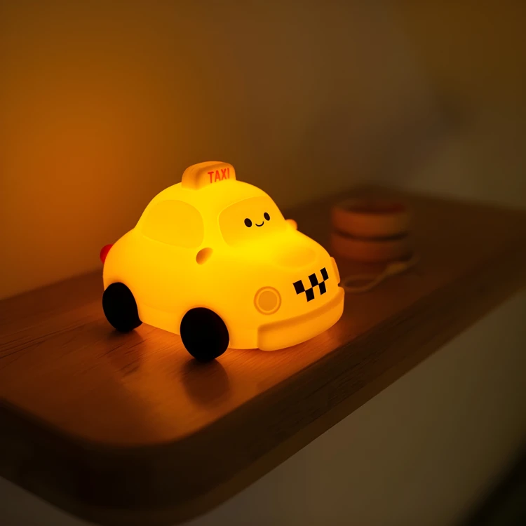 Lampka Nocna LED Dla Dzieci Akumulatorowa Do Zasypiania Bezpieczna Taxi