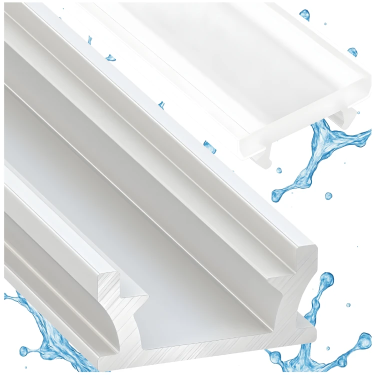 Profil LED Wodoodporny Biały Aluminiowy 2m Wpuszczany Do Łazienki + Klosz