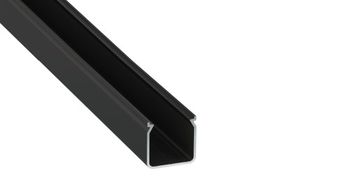 Profil Aluminiowy LED Czarny Natynkowy Nawierzchniowy Klosz Mleczny Zestaw