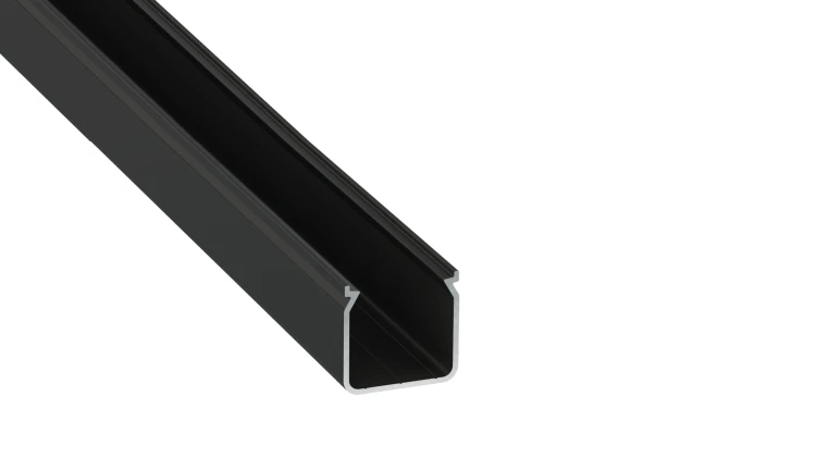Profil Aluminiowy LED Czarny Natynkowy Nawierzchniowy Klosz Mleczny Zestaw