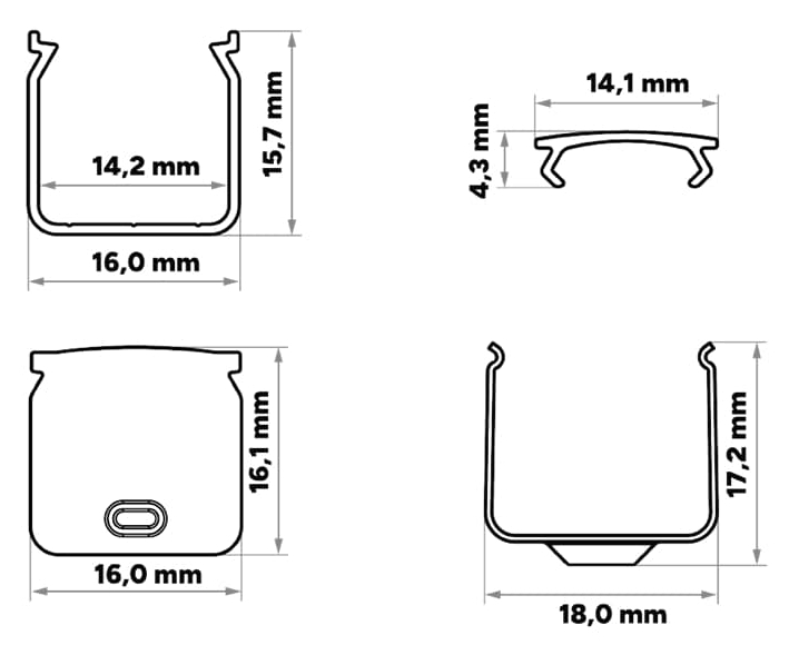 Profil Aluminiowy LED 2m Srebrny Natynkowy Nawierzchniowy Klosz Mrożony Zestaw