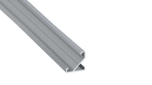 PROFIL ALUMINIOWY DO TAŚMY Srebrny Narożny 2m + Klosz Transparentny Lumines