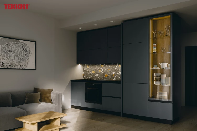Profil Aluminiowy Do LED Czarny Wpuszczany + Klosz Transparentny 2m Zestaw
