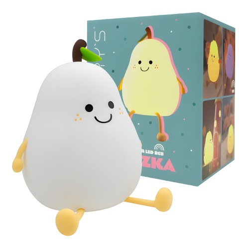 Lampka Nocna LED RGB dla Dzieci Gruszka Na Dotyk Akumulatorowa Na Prezent