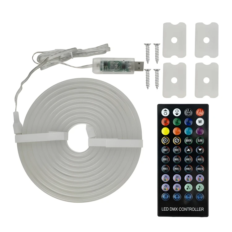 Taśma LED RGB 5m Pilot Aplikacja IP20 5V USB Neon Elastyczny Za Telewizor