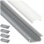 Profil Aluminiowy Do LED Srebrny Wpuszczany Podtynkowy Mrożony 2M Zestaw