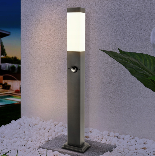 Lampa Ogrodowa Z Czujnikiem Ruchu PIR Stojąca Słupek Ogrodowy LED 60cm E27