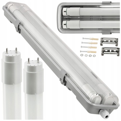 Lampa LED Oprawa Hermetyczna Natynkowa 150cm + Tuby LED 48W Zestaw