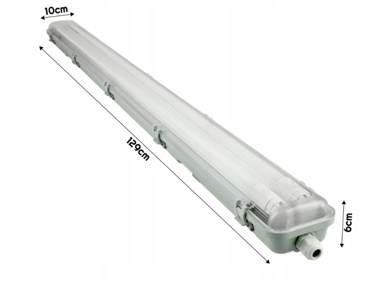 ZESTAW 4x Oprawa Hermetyczna LED 120cm + Świetlówki Lampa Z Odbłyśnikiem ZESTAW