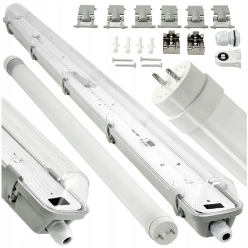 Oprawa Hermetyczna LED 1x120 Blacha Natynkowa + Świetlówka Tuba LED Zestaw