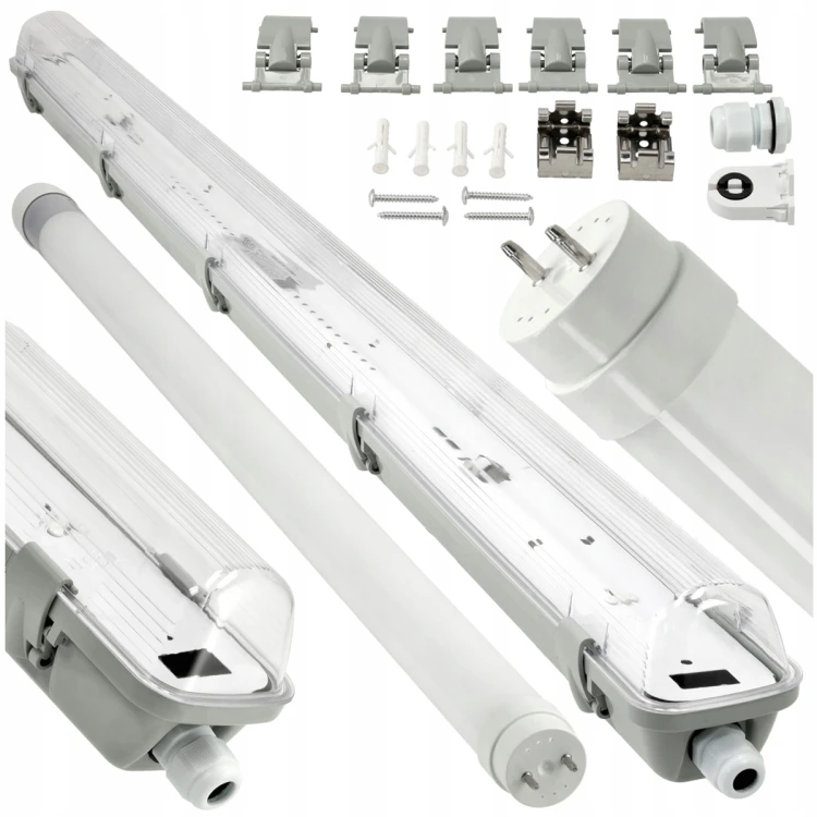 Oprawa Hermetyczna LED 1x120 Blacha Natynkowa + Świetlówka Tuba LED Zestaw