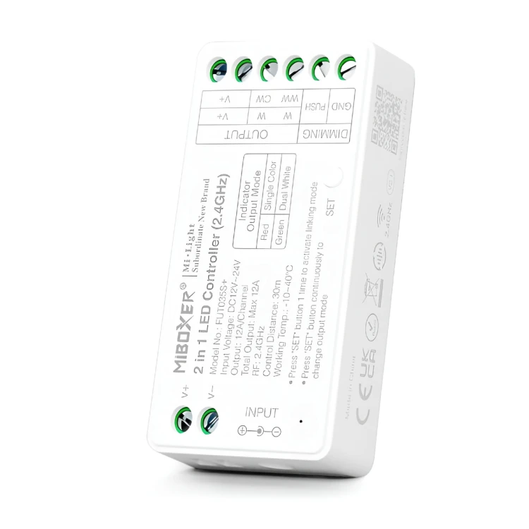 MiBoxer Odbiornik Stefowy 12A RF 2.4G 4 MONO CCT Sterownik 12V 24V FUT035S+