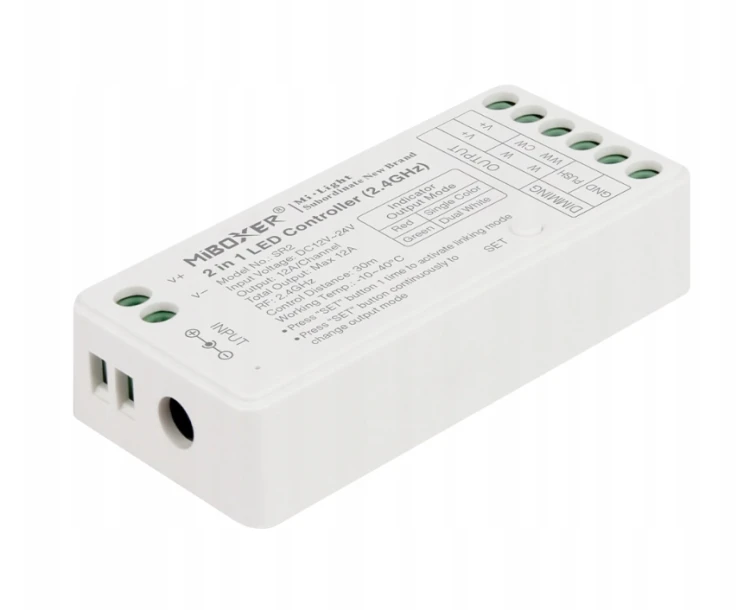 MiBoxer Odbiornik Stefowy 12A RF 2.4G 4 MONO CCT Sterownik 12V 24V FUT035S+