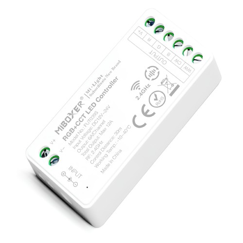 MiBoxer Sterownik Kontroler 12-24V 12A RF RGB+CCT FUT039S Odbiornik 2.4 GHz