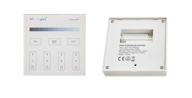 Miboxer Panel Natynkowy RF 2.4G 4 STREFA MONO B1 STREFOWY DO MI-Light