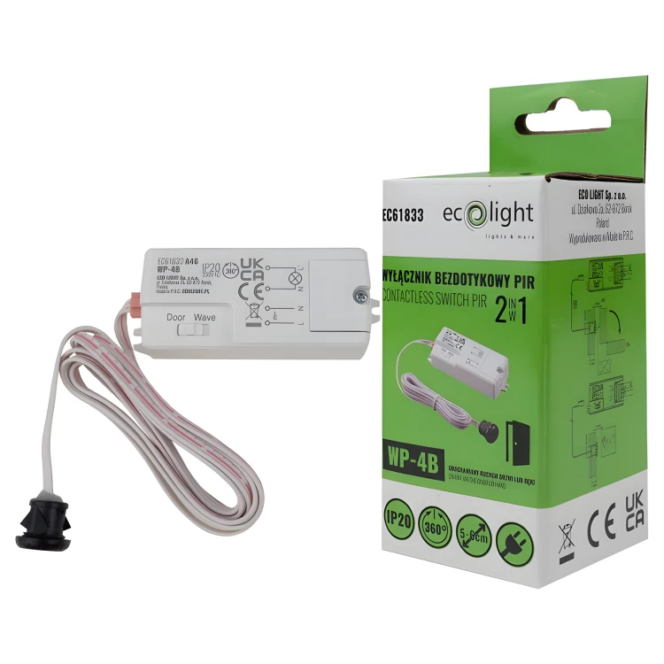 CZUJNIK RUCHU Z SONDA ZEWNĘTRZNYM SENSOREM 360° LED ZMIERZCHU PIR 230V