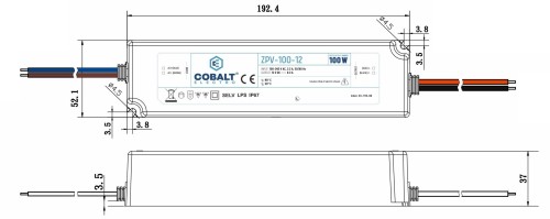 Zasilacz LED Hermetyczny Impulsowy CobaltElectro 12V 100W IP67 Wodoszczelny