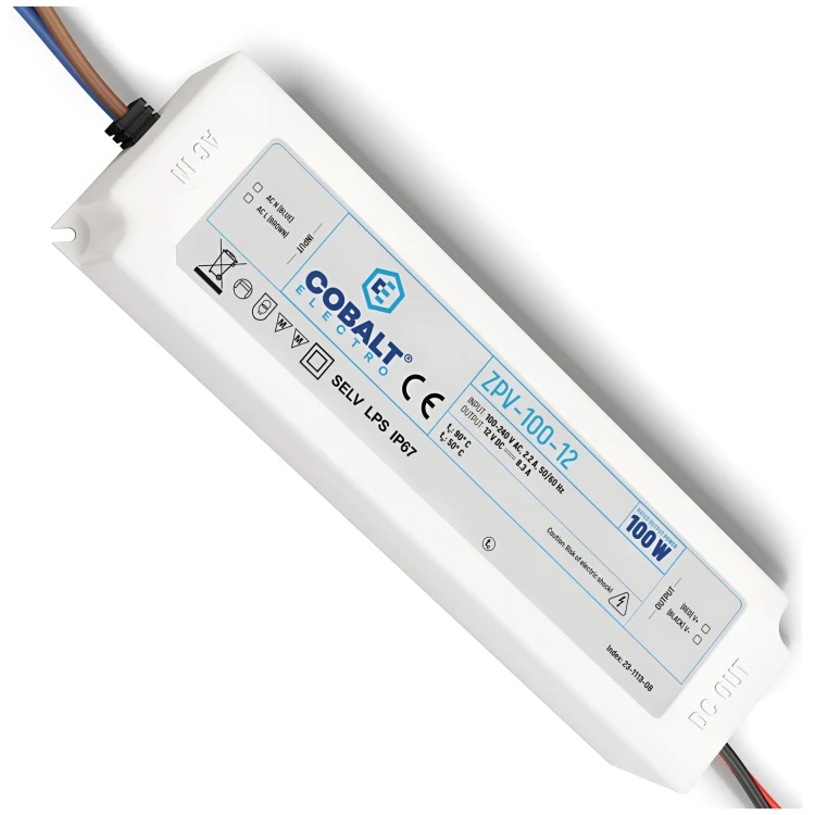 Zasilacz LED Hermetyczny Impulsowy CobaltElectro 12V 100W IP67 Wodoszczelny