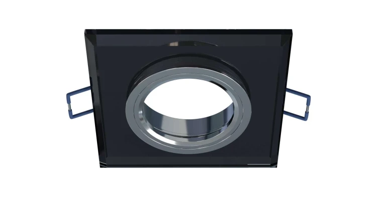 Oprawa Halogenowa Sufitowa LED GU10 MR16 Szklana Kwadrat Czarna Aluminiowa