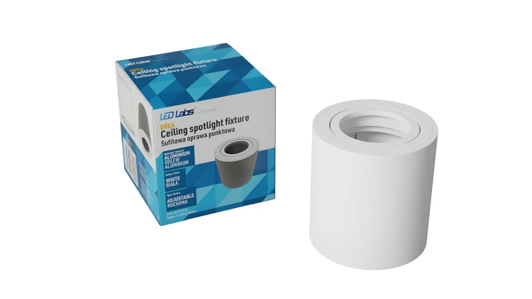 Oprawa Halogenowa Sufitowa Tuba LED GU10 Ruchoma Spot Lampa Natynk Biała