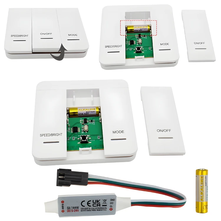 Sterownik Do Taśmy LED Cyfrowej Efekt Płynącej Wody 12V 24V Pilot DIY