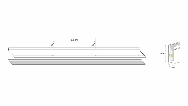 Neon LED Taśma Pasek Flex 24V 5m 54W 126 LED/m BLUE 6x12 Niebieski Premium