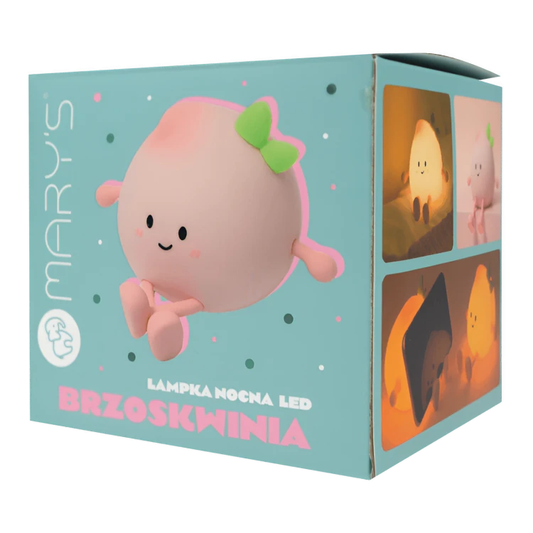 Lampka Nocna DLA DZIECI LED MARY'S BRZOSKWINKA Silikonowa Na Prezent