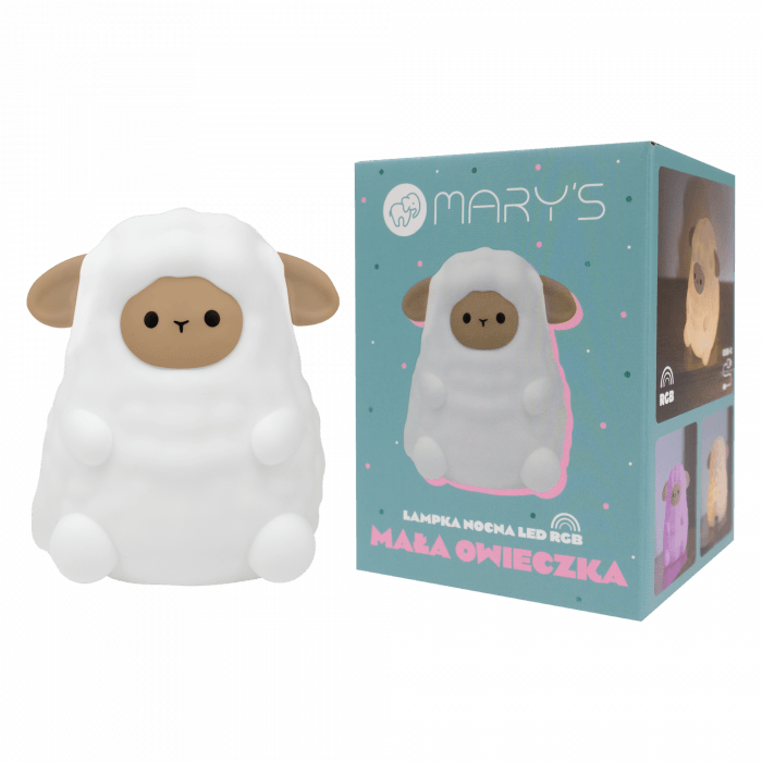 Lampka Nocna LED Dla Dzieci RGB Bezprzewodowa Kolorowa Mała Owieczka USB