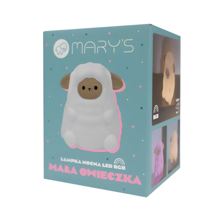 Lampka Nocna LED Dla Dzieci RGB Bezprzewodowa Kolorowa Mała Owieczka USB