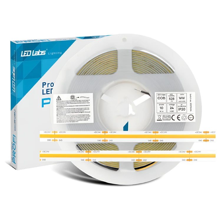 Taśma LED 24V COB 50W 5m Barwa Neutralna 4000K 2640LED Bezpuntkowa Premium