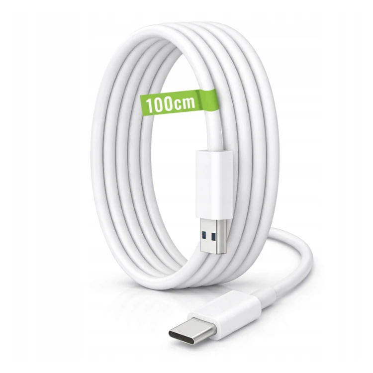 Kabel 1m USB-A - USB-C 20W Sieciowy Biały Do Ładowania Przesyłania Danych
