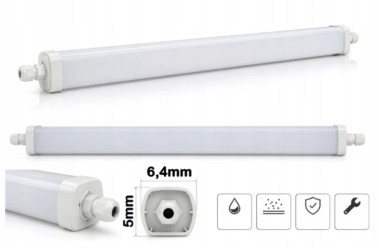 Lampa Sufitowa LED Do Garażu IP65 60W 120cm 9600lm 4000K Oprawa Hermetyczna