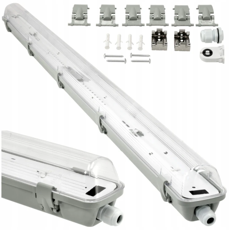 Oprawa Hermetyczna LED 1x120 Blacha Natynkowa + Świetlówka Tuba LED Zestaw