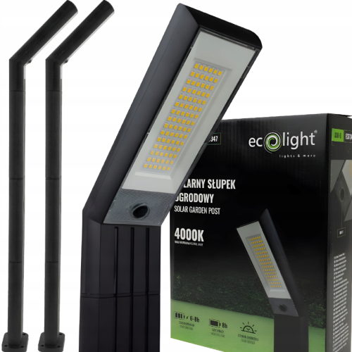 2x Lampa Solarna Ogrodowa LED Wbijana Słupek Czujnik Zmierzchu 4000K Ogród