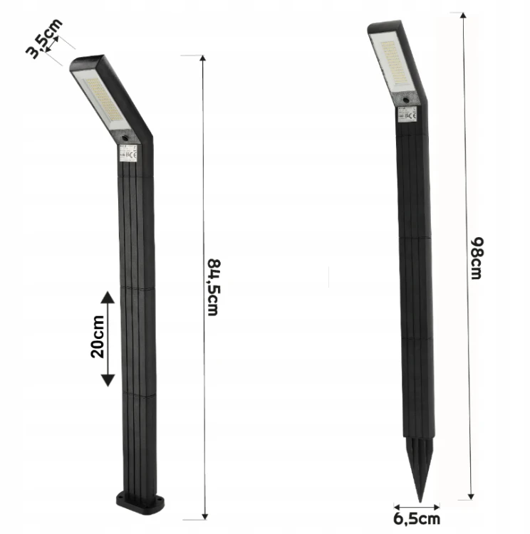 4x Lampa Solarna Ogrodowa LED Wbijana Słupek Czujnik Zmierzchu 4000K Ogród