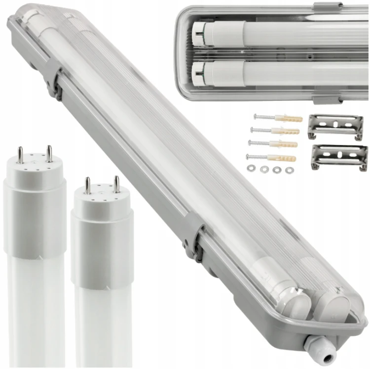 Lampa LED Oprawa Hermetyczna Natynkowa 150cm + Tuby LED 48W Zestaw
