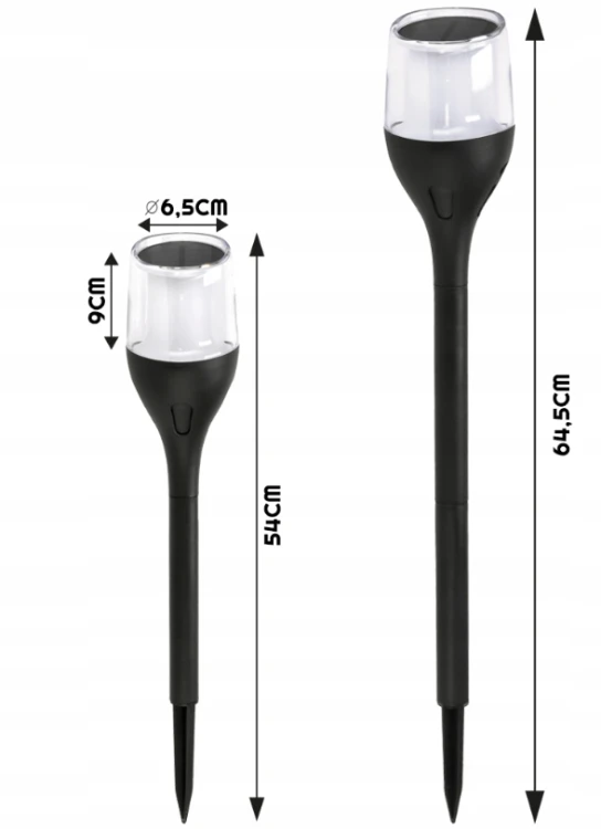 4x Lampa Solarna LED LATARNIA POCHODNIA WBIJANA Płomień 65cm Mocna PREMIUM