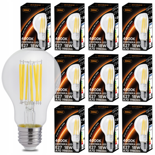 10x Żarówka LED E14 G45 7W = 60W 600lm Barwa Światła 4500K Dzienna Berge
