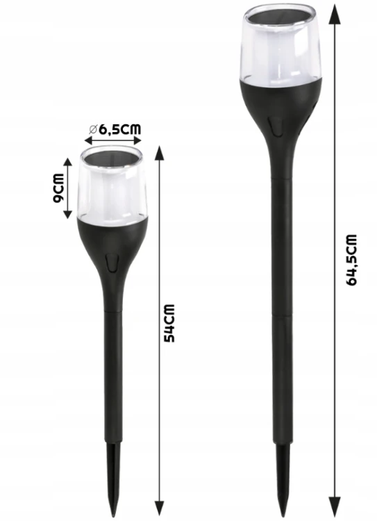 12x Lampa Solarna LED LATARNIA POCHODNIA WBIJANA Płomień 65cm Mocna PREMIUM