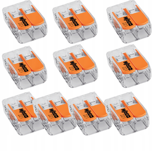 10X WAGO Szybkozłączka Złączka Instalacyjna 2x0,2-4mm2 Elektryczna ZESTAW
