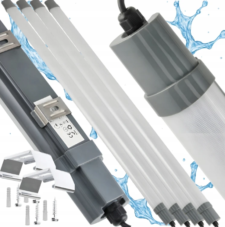 Lampa LED 120cm 36W 3000lm Hermetyczna Oprawa IP65 Do Garażu Warsztatu 4x
