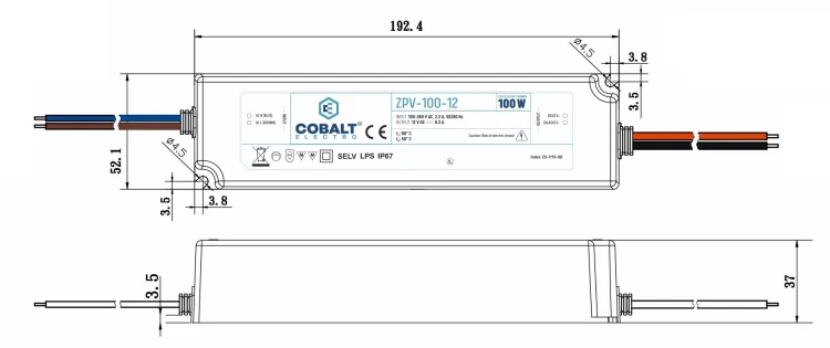 ZASILACZ 24V LED 100W HERMETYCZNY WODOSZCZELNY TRANSFORMATOR PREMIUM IP67