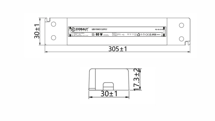 Zasilacz LED CobaltElectro PLV 24V 60W IP20 B
