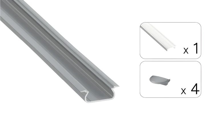 Zestaw TEKKNI SELDE Srebrny+ klosz transparent 2m