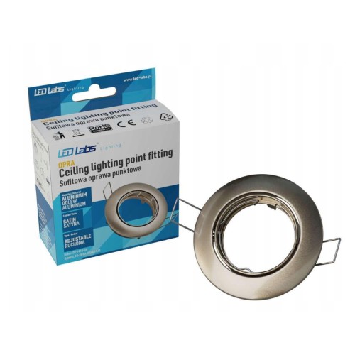 OPRAWA HALOGENOWA LED SUFITOWA RUCHOMA SATYNA ODLEW GU10 MR166 CHROM MAT