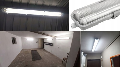 8x Oprawa Hermetyczna 120cm lampa + świetlówki LED CW
