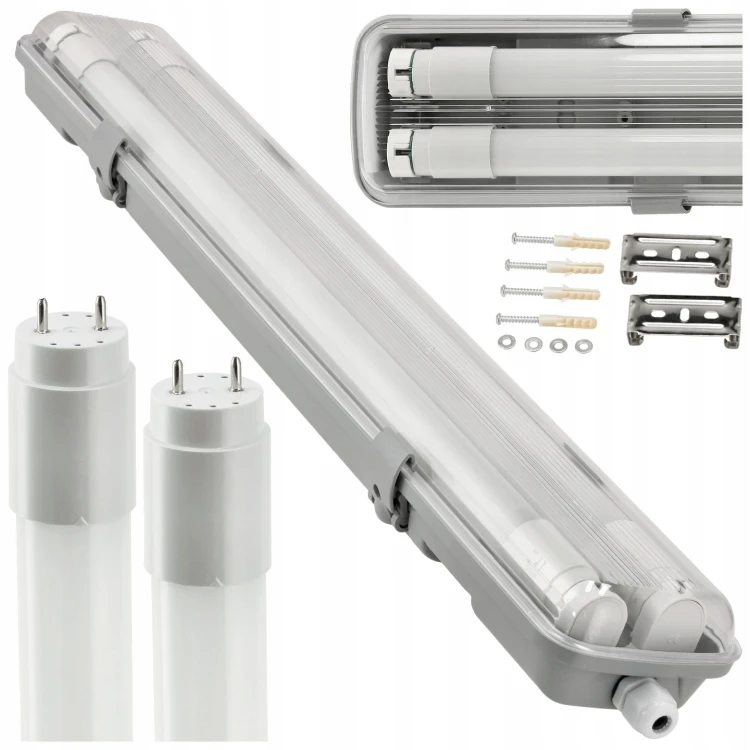 8x Oprawa Hermetyczna 120cm lampa + świetlówki LED CW