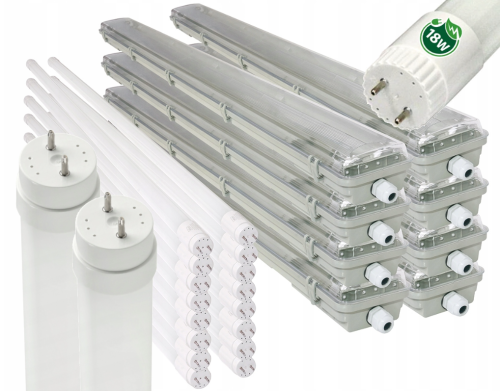 8x Oprawa Hermetyczna 120cm lampa + świetlówki LED Do Garażu Warsztatu LED